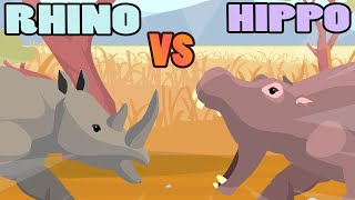 Hippo vs Rhino  Animal Tournament S1  Animal Animation [upl. by Amaris]