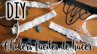 DIY ♥ Chokers fáciles de hacer ♥ JOYERIA [upl. by Grindlay]