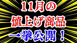 【値上げ】11月から値上がりする主要商品を紹介！ [upl. by Eittap]