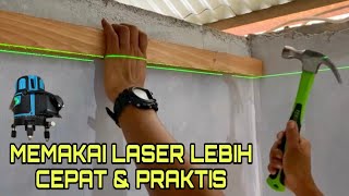 Cara buat rangka plafon memakai laser yang rapi [upl. by Qirat]