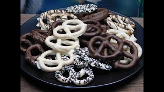 Chocolate Coated Pretzels  gotta get ya some  Aussie girl can cook [upl. by Seyah]