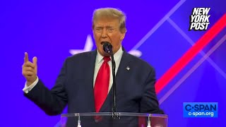 Trump blasts Biden in CPAC speech ‘You’re fired’  New York Post [upl. by Lenna]