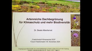 Artenreiche Dachbegrünung für Klimaanpassung und mehr Biodiversität [upl. by Euqitsym]