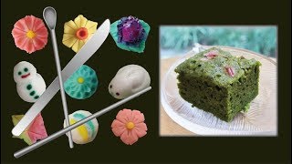 Komekorice flour amp white chocolate Cake Matcha flavored with cherry blossoms [upl. by Rina]