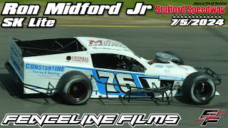 Ron Midford Jr SK Lite Stafford Speedway 752024 [upl. by Valenza405]