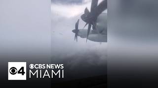 Videos show hurricane hunters flying through massive Hurricane Milton [upl. by Lachance643]