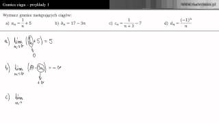 Granica ciągu  przykłady 1 [upl. by Feliks]