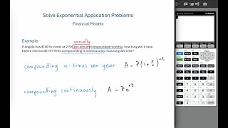 Solve Exponential Equations  Ex Tme to Reach Maturity Value [upl. by Karr749]