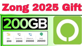 Zong 200GB internet package  Zong internet package 2025  Zong free call mints package  zong pkg [upl. by Nilrah]