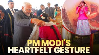 PM Modi gifts his shawl to a Girl during Pongal celebrations [upl. by Nytnerb268]