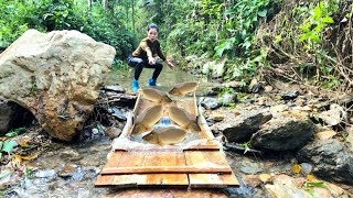 Full video 21 days Ana made a primitive fish trap caught many big fish in the stream and sold them [upl. by Haorbed]