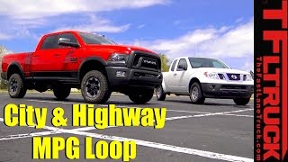 2017 Ram Power Wagon and Nissan Frontier City amp Highway MPG Review [upl. by Alfonse]