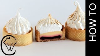 Mini Raspberry and Lemon Meringue Tarts Sable Pastry Lemon Pie [upl. by Isidore]