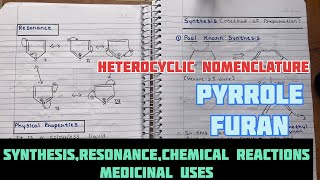 Heterocyclic CompoundsPyrroleFuranResonanceSynthesisReactionsPOC3 [upl. by Pickar]