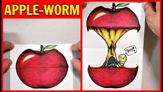 DIY How to Draw an Apple FOLDING SURPRISE DRAWING  Ep 6 [upl. by Frederica]