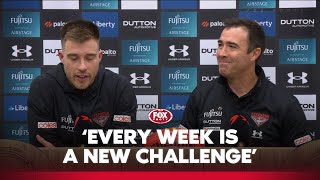 Zach Merrett on playing extra time after a draw  Essendon Press Conference  Fox Footy [upl. by Ynaiffit851]