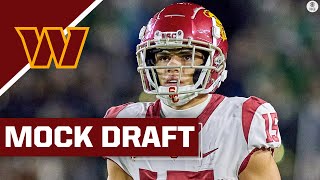 2022 NFL Mock Draft Commanders Draft TOP Receiver to Welcome Carson Wentz  CBS Sports HQ [upl. by Tamis]