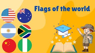 Flags of the world for Children  Learn Flags for Kids Kindergarten amp Toddler [upl. by Sabine]