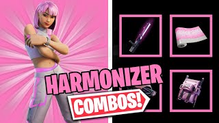 HARMONIZER COMBOS  FORTNITE SKIN REVIEW [upl. by Nylram]