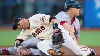 Matt Hollidays Dirty Slide vs Giants [upl. by Nodyarg162]