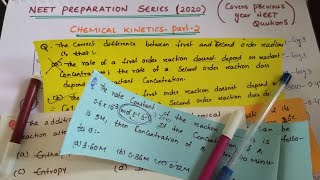 NEET PREPARATION SERIES 2020 Previous year NEET questions CHEMICAL KINETICS part 2 [upl. by Asseret466]