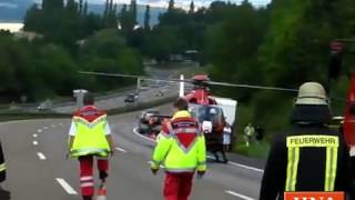 Unfall auf der Autobahn 7 zwischen Melsungen und Guxhagen [upl. by Niriam]