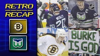 Shanahan amp Bourques epic OT battle  Retro Recap  Bruins vs Whalers [upl. by Ahsiekam]