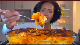 ASMR  LASAGNA W GROUND BEEF اصوات الاكل  اللزانيا باللحمة المفرومة [upl. by Onateag]