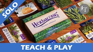 Tutorial amp Solo Playthrough of Herbaceous Pocket Edition  Solo Board Game [upl. by Amihc]