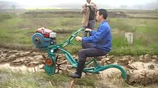 MIni Paddy Field Rice Weederfarm cultivatorrotary power tiller agricul tural [upl. by Sibyl]