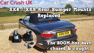 XK8  XKR Rear bumper mount  Exhaust BOOM chased amp caught [upl. by Hanshaw8]