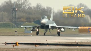 4K 3 Eurofighter Typhoon Luftwaffe German Air Force arrival at Neuburg an der Donau Airbase ETSN [upl. by Redmund]