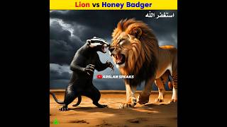 Lion vs Honey Badger  Arslan Speaks shortsfeed facts amazingfacts animals [upl. by Analaj]