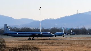 Take Off Aircraft IL18D Russian Navy Knevichi Air Base Взлет Ил18Д ВМФ России Кневичи Владивосток [upl. by Ehsom57]