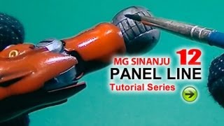 Gundam Panel Line amp Panel Wash how to tutorial  MG Sinanju 12 Gunpla Airbrush Painting Tutorial [upl. by Lleunamme262]