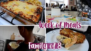 Week of Meals for a Family of 8  Breakfast Lunch amp Dinner  Family Dinners Meal Ideas  Shamsa [upl. by Assiroc551]