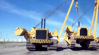 WORLDS BIGGEST SIDEBOOM CARRYING A CAT 594 [upl. by Rovner407]