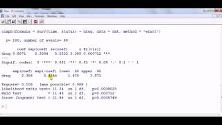 Biostatistics R Cox proportional hazard model Hosmer and Lemeshow Chapter 4 Section 42 [upl. by Silletram243]