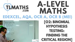 ALevel Maths O207 Binomial Hypothesis Testing Finding the Critical Region [upl. by Dael]