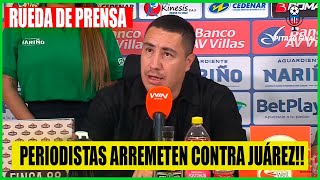 EFRAIN JUÁREZ RUEDA DE PRENSA  PERIODISTAS LE RECLAMAN A JUÁREZ [upl. by Kerri744]