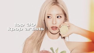 my top 30 kpop artists [upl. by Liesa108]