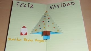 Cómo hacer tarjeta de Navidad con árbol y adornos [upl. by Neram298]