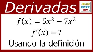 DERIVADA DE UNA FUNCIÓN USANDO LA DEFINICIÓN  Ejercicio 2 [upl. by Creedon]