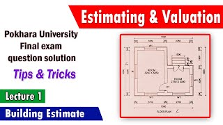 Building Drawing Estimate  Estimation and Valuation  Numerical Solved  Pokhara University [upl. by Eiramanig]