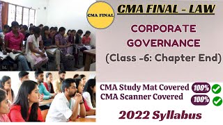 Corporate Governance Social Responsibility amp Sustainability  CMA Final Law  Class 6  2022 SYLL [upl. by Latsyrc]