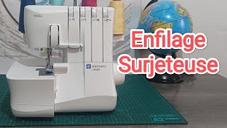 Enfilage Surjeteuse Lidl 1450 OL [upl. by Enenstein303]