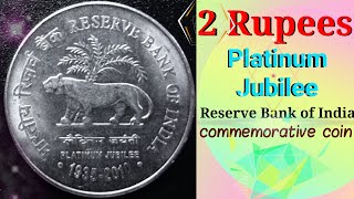 Rs 2 Rupees coin 75th Anniversary of the Reserve Bank of India PLATINUM JUBILEE 19352010 coin value [upl. by Karola]