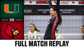 Miami vs Louisville Full Match Replay  2023 ACC Volleyball [upl. by Ynwat]