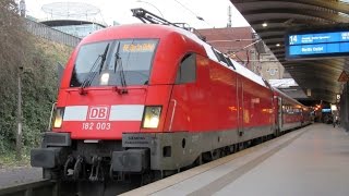 182 003 DB verkehrsrot BR 182 TonleiterAusfahrt mit IRE in Hamburg [upl. by Leoni64]