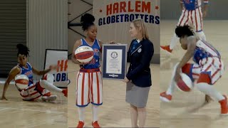 Female Harlem Globetrotter Is First to Break Guinness World Record [upl. by Natica171]